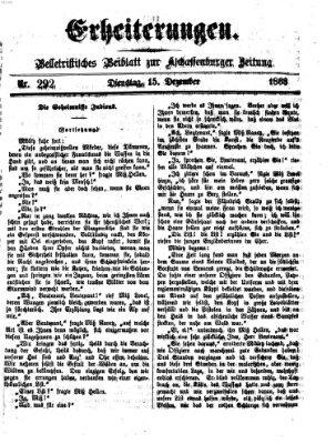 Erheiterungen (Aschaffenburger Zeitung) Dienstag 15. Dezember 1868