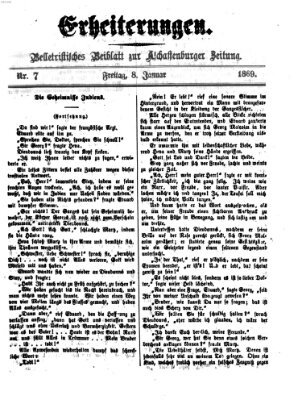 Erheiterungen (Aschaffenburger Zeitung) Freitag 8. Januar 1869