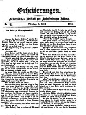 Erheiterungen (Aschaffenburger Zeitung) Dienstag 6. April 1869