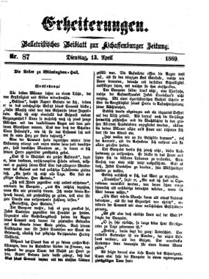 Erheiterungen (Aschaffenburger Zeitung) Dienstag 13. April 1869