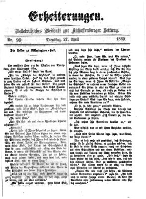 Erheiterungen (Aschaffenburger Zeitung) Dienstag 27. April 1869