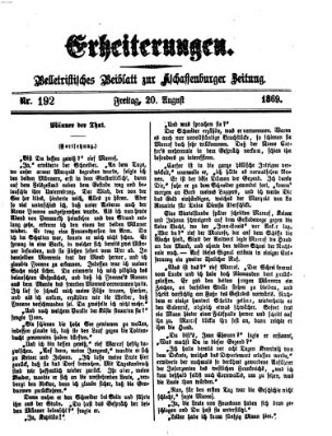 Erheiterungen (Aschaffenburger Zeitung) Freitag 20. August 1869