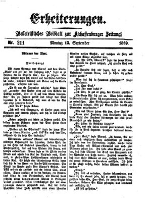 Erheiterungen (Aschaffenburger Zeitung) Montag 13. September 1869