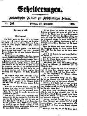 Erheiterungen (Aschaffenburger Zeitung) Montag 27. Dezember 1869