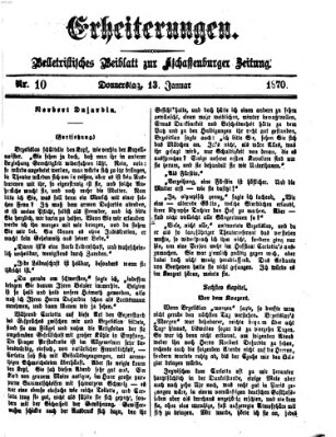 Erheiterungen (Aschaffenburger Zeitung) Donnerstag 13. Januar 1870