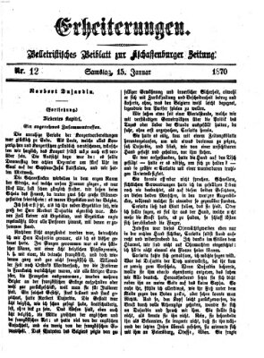 Erheiterungen (Aschaffenburger Zeitung) Samstag 15. Januar 1870