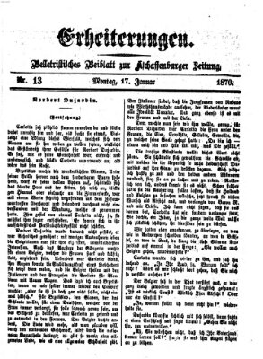 Erheiterungen (Aschaffenburger Zeitung) Montag 17. Januar 1870