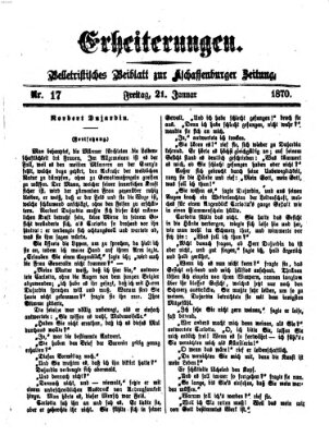 Erheiterungen (Aschaffenburger Zeitung) Freitag 21. Januar 1870