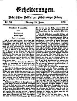 Erheiterungen (Aschaffenburger Zeitung) Dienstag 25. Januar 1870