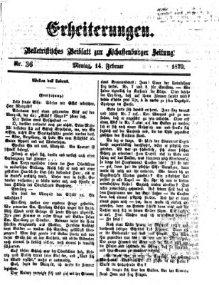 Erheiterungen (Aschaffenburger Zeitung) Montag 14. Februar 1870