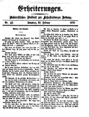 Erheiterungen (Aschaffenburger Zeitung) Dienstag 22. Februar 1870