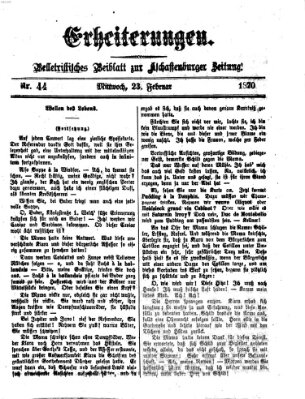 Erheiterungen (Aschaffenburger Zeitung) Mittwoch 23. Februar 1870