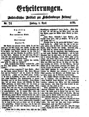 Erheiterungen (Aschaffenburger Zeitung) Freitag 1. April 1870