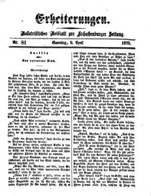 Erheiterungen (Aschaffenburger Zeitung) Samstag 9. April 1870