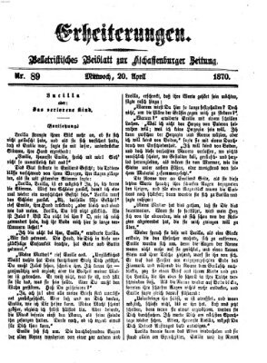 Erheiterungen (Aschaffenburger Zeitung) Mittwoch 20. April 1870