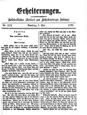 Erheiterungen (Aschaffenburger Zeitung) Samstag 7. Mai 1870