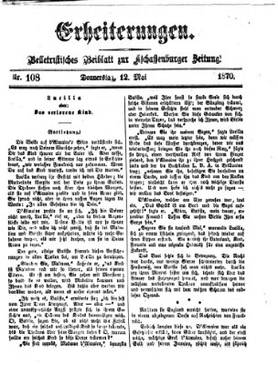 Erheiterungen (Aschaffenburger Zeitung) Donnerstag 12. Mai 1870