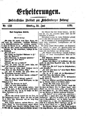 Erheiterungen (Aschaffenburger Zeitung) Dienstag 21. Juni 1870