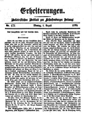 Erheiterungen (Aschaffenburger Zeitung) Montag 1. August 1870