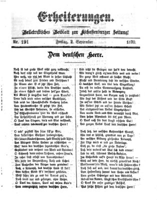 Erheiterungen (Aschaffenburger Zeitung) Freitag 2. September 1870