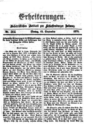 Erheiterungen (Aschaffenburger Zeitung) Montag 19. September 1870