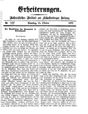 Erheiterungen (Aschaffenburger Zeitung) Samstag 15. Oktober 1870