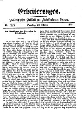 Erheiterungen (Aschaffenburger Zeitung) Samstag 22. Oktober 1870