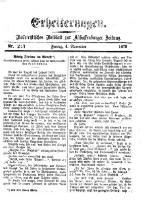 Erheiterungen (Aschaffenburger Zeitung) Freitag 4. November 1870