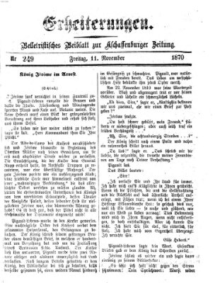 Erheiterungen (Aschaffenburger Zeitung) Freitag 11. November 1870