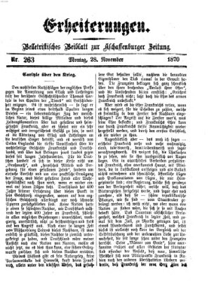 Erheiterungen (Aschaffenburger Zeitung) Montag 28. November 1870
