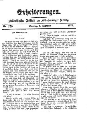 Erheiterungen (Aschaffenburger Zeitung) Dienstag 6. Dezember 1870