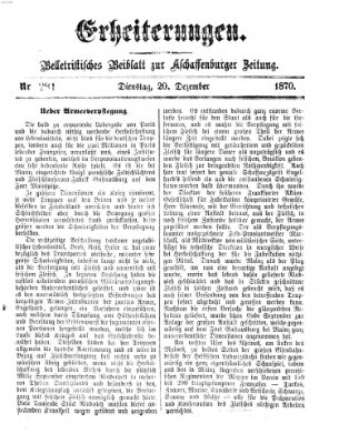 Erheiterungen (Aschaffenburger Zeitung) Dienstag 20. Dezember 1870