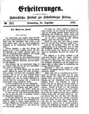 Erheiterungen (Aschaffenburger Zeitung) Donnerstag 22. Dezember 1870