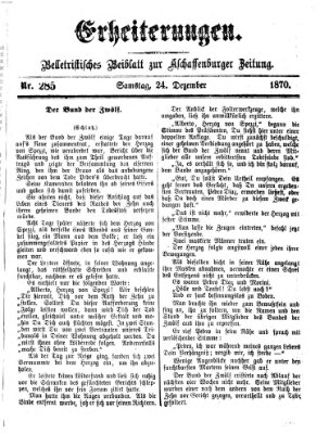 Erheiterungen (Aschaffenburger Zeitung) Samstag 24. Dezember 1870