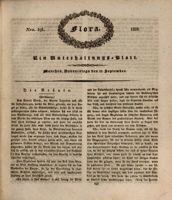 Flora (Baierische National-Zeitung) Donnerstag 25. September 1828