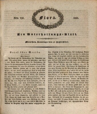 Flora (Baierische National-Zeitung) Sonntag 26. September 1830