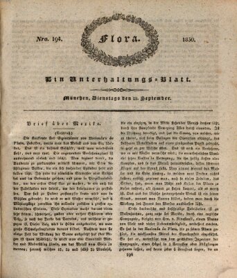 Flora (Baierische National-Zeitung) Dienstag 28. September 1830