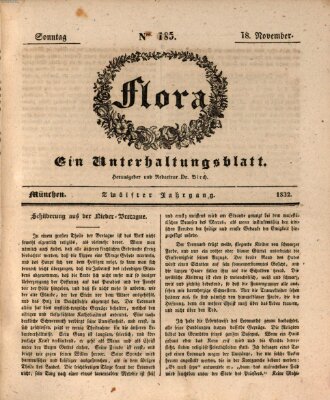 Flora (Baierische National-Zeitung) Sonntag 18. November 1832