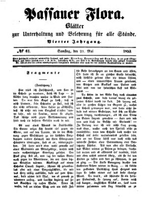 Passauer Flora Samstag 21. Mai 1853