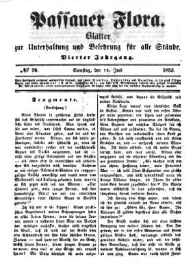 Passauer Flora Samstag 11. Juni 1853