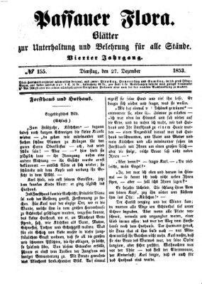 Passauer Flora Dienstag 27. Dezember 1853