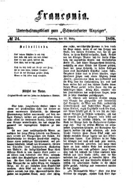 Franconia (Schweinfurter Anzeiger) Sonntag 22. März 1868