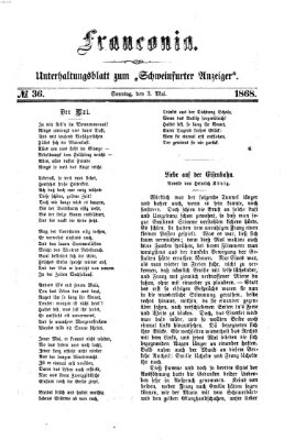 Franconia (Schweinfurter Anzeiger) Sonntag 3. Mai 1868