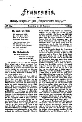 Franconia (Schweinfurter Anzeiger) Donnerstag 26. November 1868