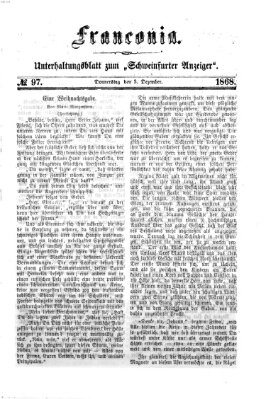 Franconia (Schweinfurter Anzeiger) Donnerstag 3. Dezember 1868