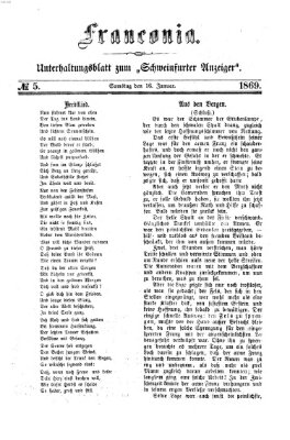 Franconia (Schweinfurter Anzeiger) Samstag 16. Januar 1869