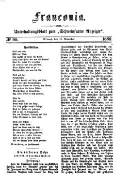 Franconia (Schweinfurter Anzeiger) Mittwoch 10. November 1869