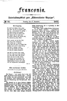 Franconia (Schweinfurter Anzeiger) Samstag 27. November 1869
