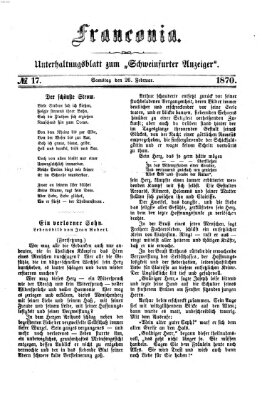 Franconia (Schweinfurter Anzeiger) Samstag 26. Februar 1870