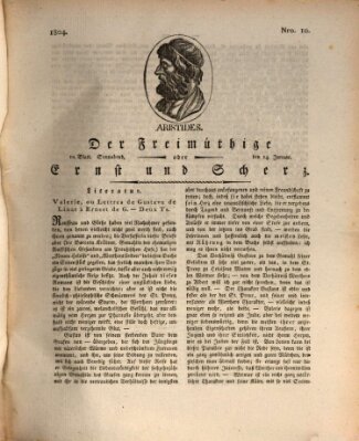 Der Freimüthige oder Ernst und Scherz (Der Freimüthige oder Unterhaltungsblatt für gebildete, unbefangene Leser) Samstag 14. Januar 1804